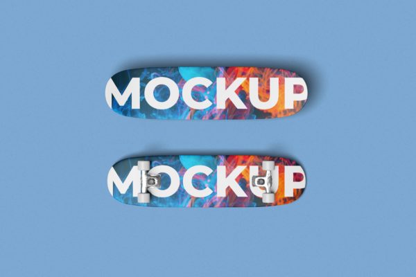 滑板图案展示设计样机图素材 Skateboard Mockup