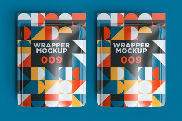 小吃包装袋外观设计样机模板v9 Wrapper Mockup 009