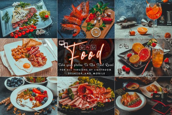 色彩增强食品摄影后期加工预设 HDR Food Presets (Mobile & Desktop)