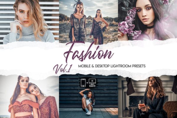 时尚摄影/网红摄影专业调色滤镜LR预设v1 Fashion Lightroom Presets Vol. 1