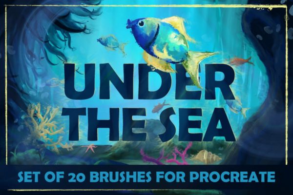 20款海底世界生物系列笔刷组合包 Under The Sea: Procreate Brushes