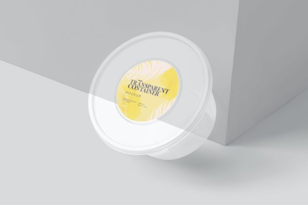 圆形透明容器标签设计样机图素材 Round Transparent Container Mockups