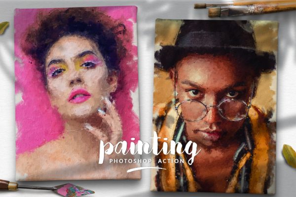 传统油画写实效果照片特效PS动作 Painting Photoshop Action