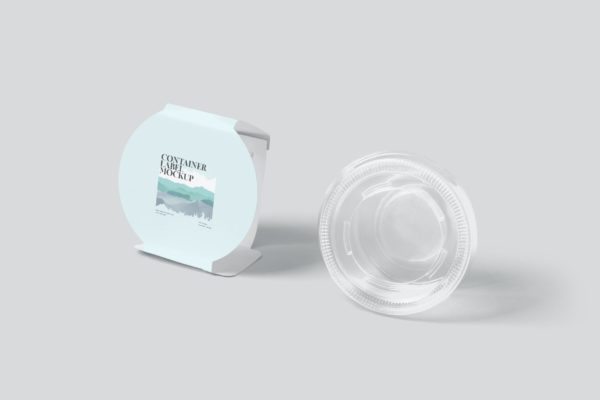 圆形透明容器包装设计样机图素材 Round Transparent Container Packaging Wrap Mockups
