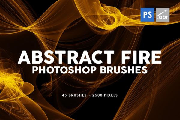 45款抽象灯光炫丽火花纹理叠加笔刷Photoshop模板 45 Abstract Fire Photoshop Stamp Brushes