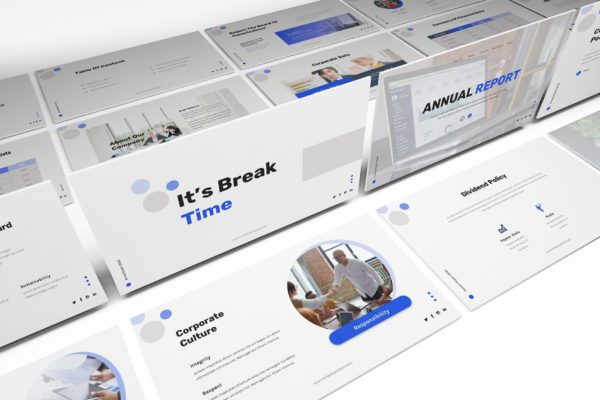 公司年度报告Powerpoint模板 Annual Report Powerpoint Template