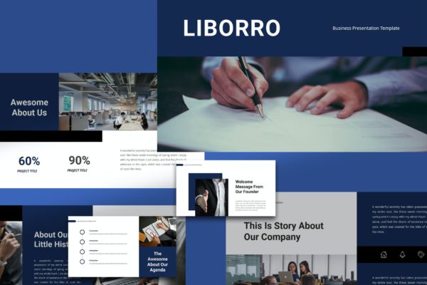 企业发展时间轴PowerPoint演示文稿模板 Liborro – Business PowerPoint Template