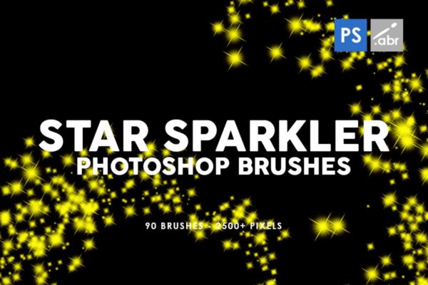 90款星星火花纹理Photoshop笔刷素材 90 Star Sparkler Photoshop Stamp Brushes