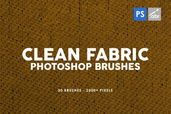 30款规律循环颗粒感织物Photoshop印章笔刷 30 Clean Fabric Photoshop Stamp Brushes