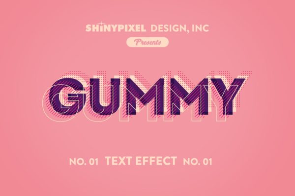 炫丽多彩叠加像素文本效果样式PSD模板n#1 ShinyPixel’s Text Effect n#1