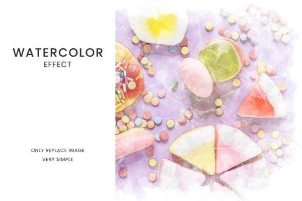 日系清新水彩效果图层样式 Water Color Effect