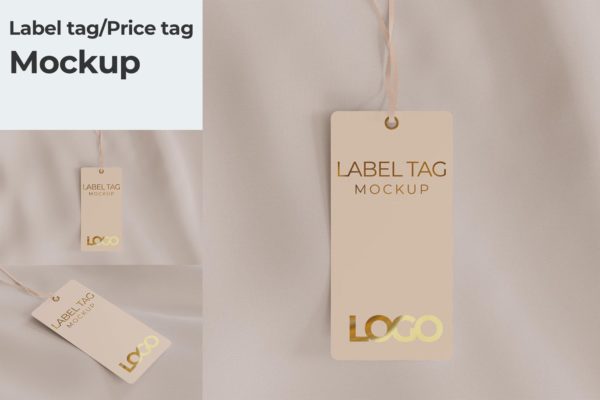 服装吊牌标签样机Photoshop模板 Label Tag Mockup Photoshop Template