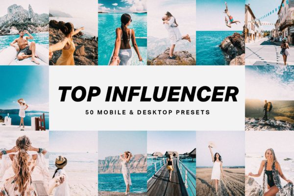 50个网红景点打卡摄影高级调色滤镜Lightroom预设&LUT 50 Top Influencer Lightroom Presets and LUTs