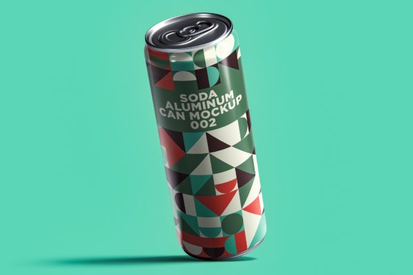苏打水铝罐包装设计样机v2 Soda Aluminum Can Mockup 002