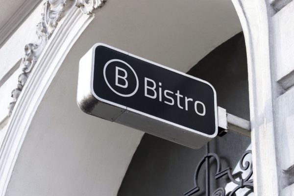 户外广告招牌Logo样机模板＃18 Outdoor Hanging Logo Sign Mockup #18