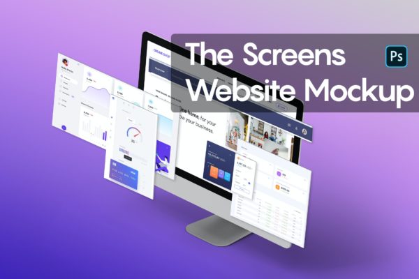 屏幕网站UI效果图展示样机 The Screens Website Mockup