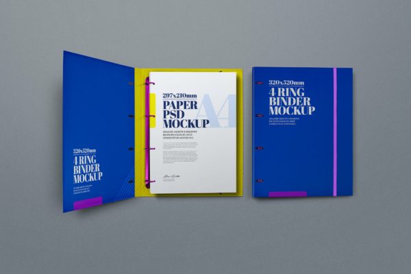 企业文具活页文件夹样机素材 Ring Binder Mockup