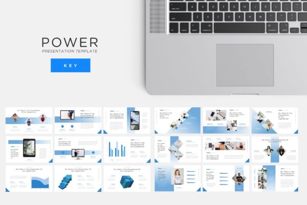 简洁大气商务风年终工作汇报Keynote幻灯片模板 Power – Technology Keynote Presentation Template