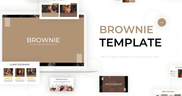 目录排版样式设计Google演示幻灯片模板 Brownie – Google Slides Template