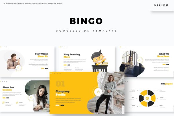 人事部行政部工作总结Google幻灯片模板  Bingo – Google Slide Template