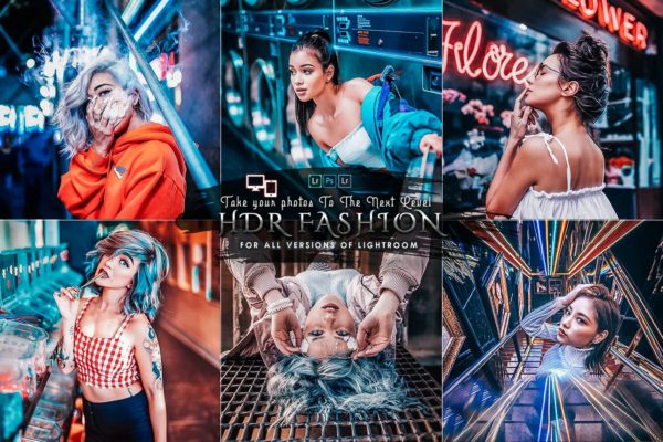 时尚科技炫彩蓝红撞色Lightroom预设 HDR Fashion presets Mobile and Desktop