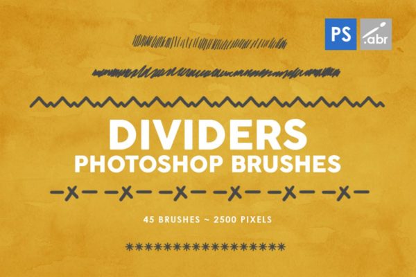 45款趣味分割线Photoshop纹理笔刷第1版 45 Dividers Photoshop Stamp Brushes Vol. 1