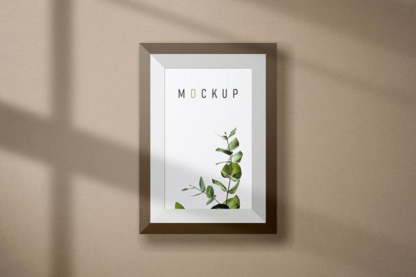 艺术作品展示矩形相框样机素材 Frame Mockup