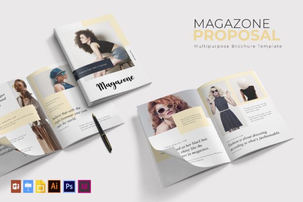 时尚品牌宣传画册/杂志排版设计模板 Magazone | Brochure