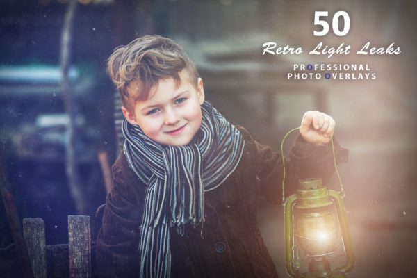 50个复古漏光照片叠层背景素材 50 Retro Light Leaks Photo Overlays