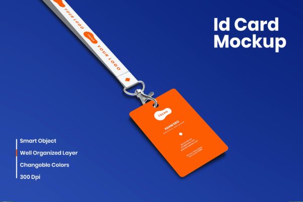 员工工作证/工牌设计样机 ID Card Mockup
