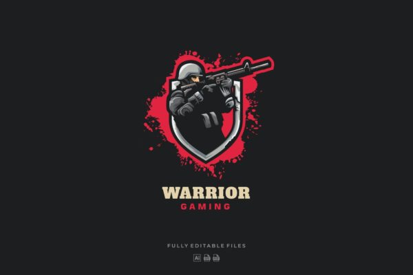 反恐部队电子竞技Logo模板 Warrior Sports and E-sports Logo