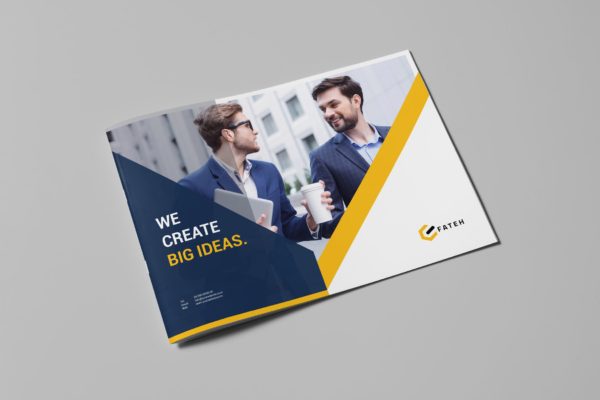 金融咨询公司企业介绍画册设计模板v2 Business Brochure Vol.2 Landscape