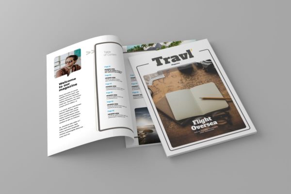 旅行日志/旅行指南杂志设计INDD模板v13 Magazine Template Vol. 13