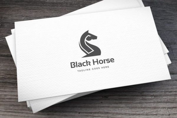 黑色马头Logo设计模板 Black Horse Logo Template