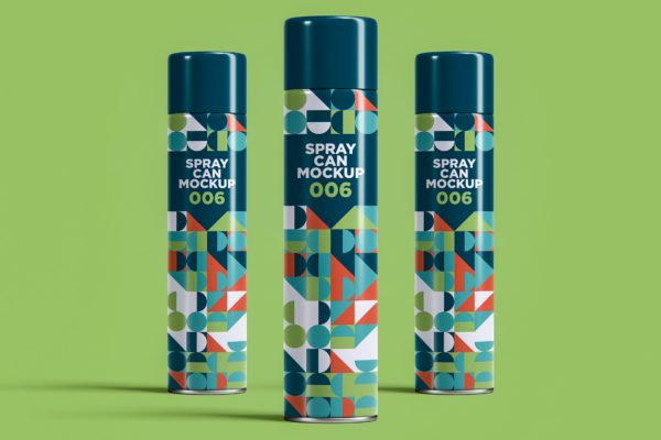 液压喷雾罐包装设计样机模板v6 Spray Can Mockup 006