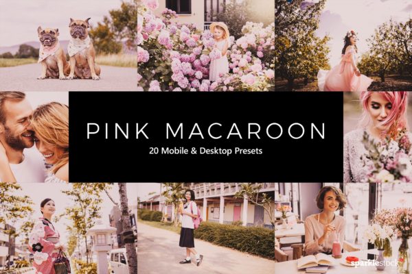 20款女性粉红色调LR预设+LUT预设 20 Pink Macaroon Lightroom Presets & LUTs