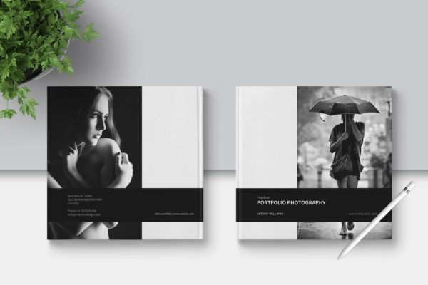 高端冷摄影师画册/产品目录设计模板 PSD – Photo Album Template