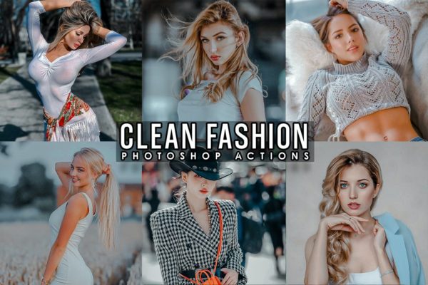 简约风格网红照片滤镜PS动作 Clean Portrait  Photoshop Actions