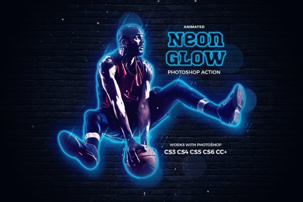 热力运动风霓虹灯效果Photoshop动作 Neon Glow Photoshop Action