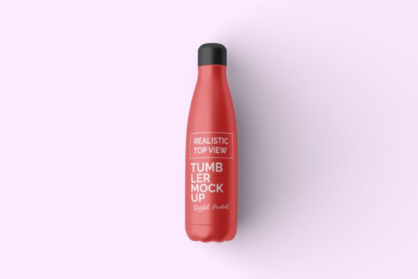 逼真的运动水瓶顶视图样机 Top View Realistic Tumbler Mockup
