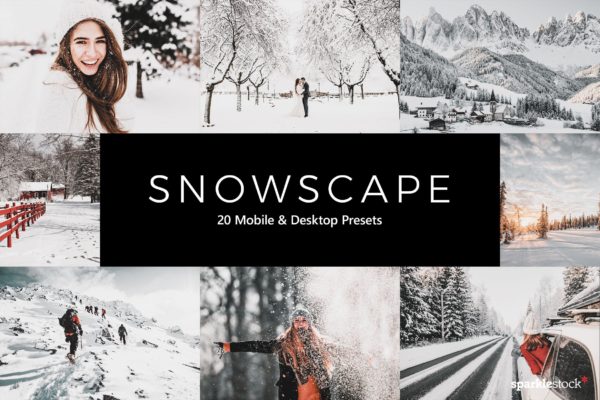 20款冬季雪景旅行必备LR预设+LUT预设 20 Snowscape Lightroom Presets & LUTs