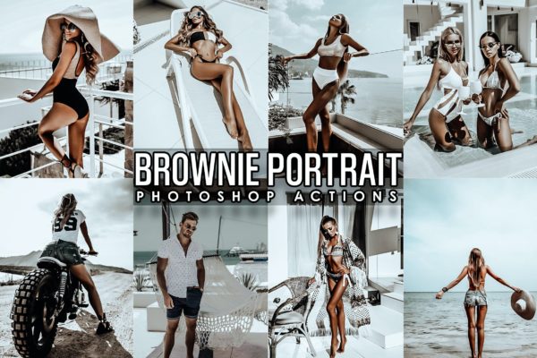 巧克力色调旅行照片处理Photoshop动作 Brownie Portrait Photoshop Actions