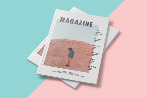 简约时尚生活杂志版式设计模板 Magazine Template