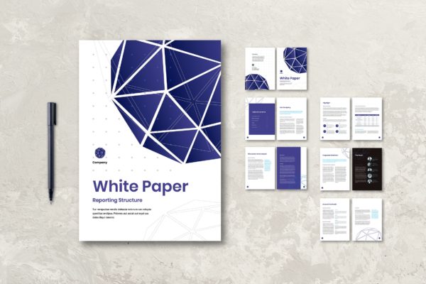 文件报告白皮书杂志版式设计模板 White Paper Reporting Paper