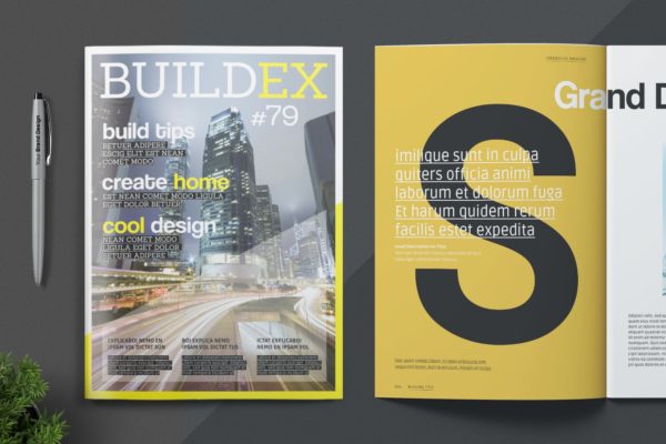建筑与室内设计杂志模板 Magazine Template