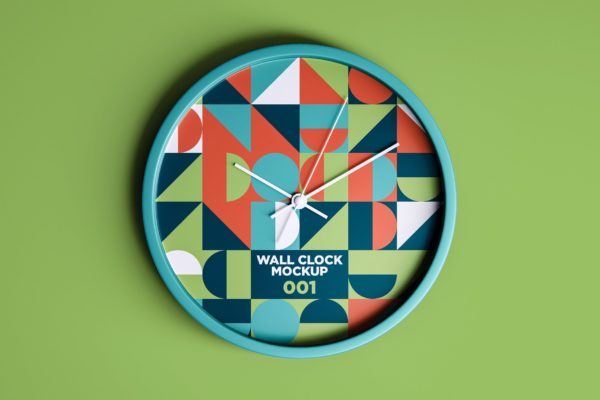 圆形时钟挂钟设计样机v1 Wall Clock Mockup 001