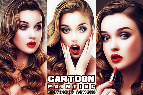卡通绘画效果照片处理PS动作 Cartoon Painting Photoshop Actions