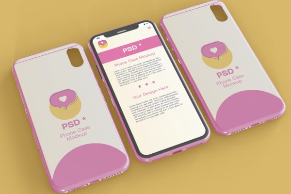 智能手机保护壳图案设计样机 Smartphones Cases Mockup