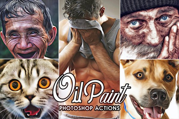 逼真油画效果后期处理PS动作 Oil Painting Photoshop Action