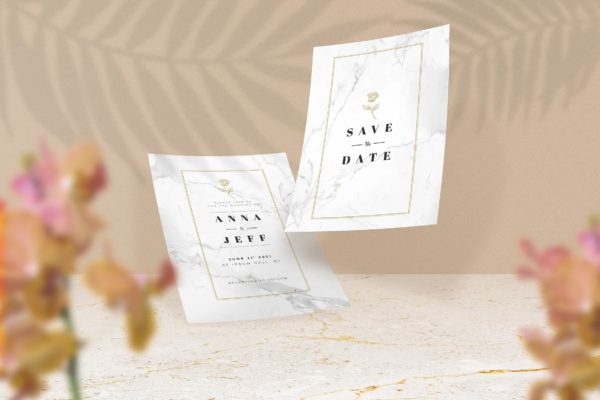 A5尺寸纸张邀请函设计样机 A5 Size Paper Invitation Mockup